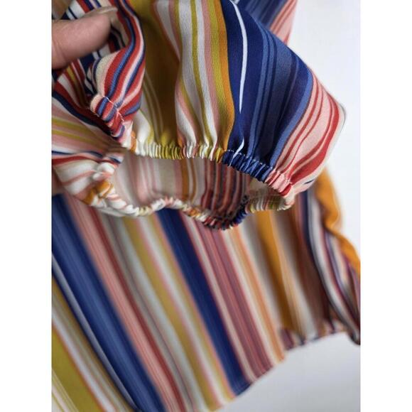 Cato Est. 1946 Top Womens Size L Multi Stripy Colors Casual Flowey Wear - Picture 5 of 9